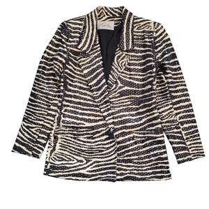 Sequin Zebra Print Jacket By Travilla Vintage